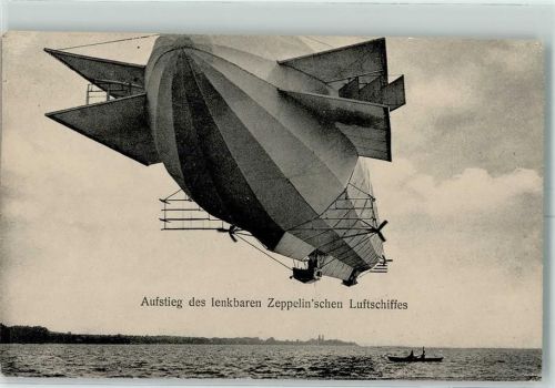 Aufstieg des lenkbaren Luftschiffes AK Zeppelin