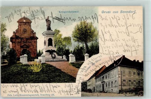 Bonndorf 1902 Kriegerdenkmal Gasthaus Zum Hirsch