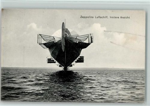 1908 Verlag Eduard Schwarz Nr. 515 - Zeppelins Luftschiff, hintere Ansicht AK