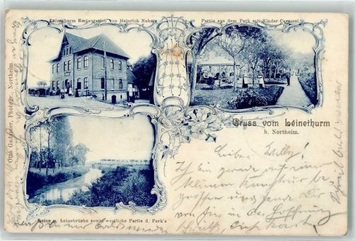 Leineturm 1900 Gasthaus H. Nahme Park Kinderkarussel Leinebrücke