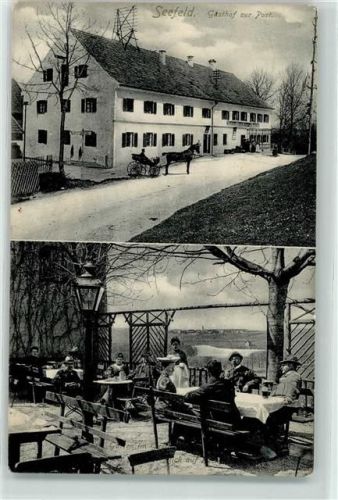 Seefeld 1917 Gasthaus zur Post Terrasse Kutsche