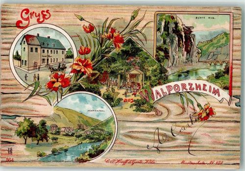 Walporzheim 1903 Marienthal Bunte Kuh Sankt Peter Lithographie