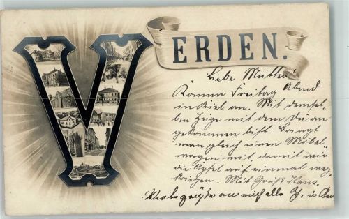 Verden 1905 Buchstabenkarte V