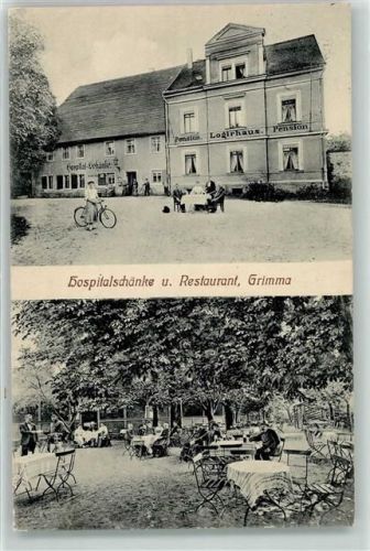 04668 O7240 Grimma 1916 - Gasthaus Hospitalschänke u. Restaurant Fahrrad