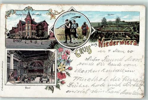 Niederwiera 1900 Gasthaus Zum Wierathal Altenburger Tracht