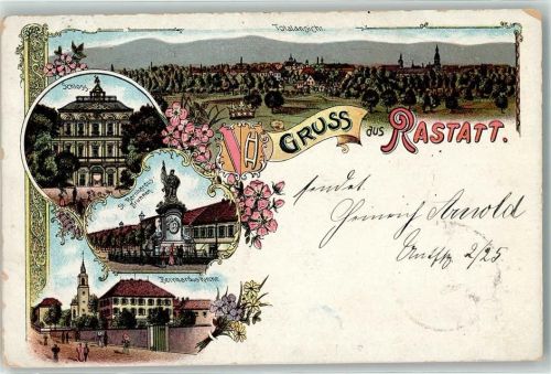 Rastatt 1902 schloss St. Bernhardus Brunnen Bernhardus Kirche