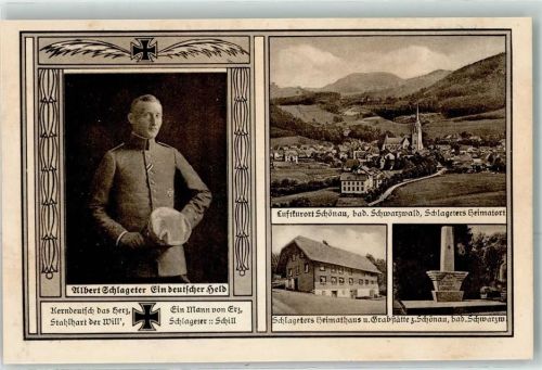 Schönau Grabmal und Heimathaus von Albert Leo Schlageter mit Portrait