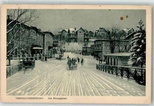 Oberschreiberhau Winter am Königsplatz Schlitten
