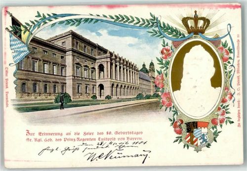 München 1901 80. Geburtstag Sr. Kgl. Hoh. Prinzregent Luitpold von Bayern Porträt