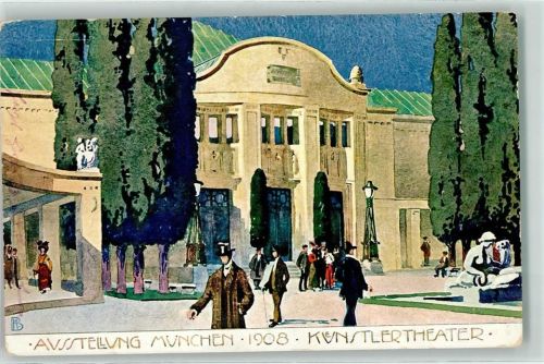 München Ausstellung 1908 Künstlertheater sign