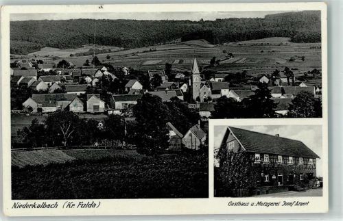 Niederkalbach Gasthaus Metzgerei Josef Atzert Kirche Landpost Neuhof