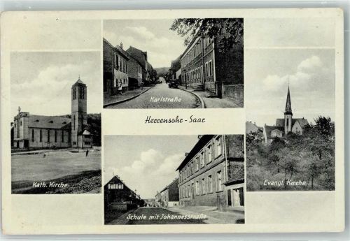 Herrensohr Kath. Kirche Karlstraße Schule Johannesstraße Ev. Kirche