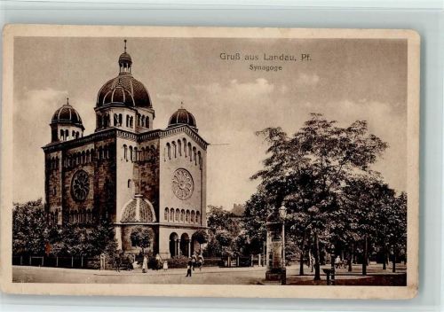 W6740 Landau in der Pfalz Litfaßsäule, Synagoge AK Synagoge 1919