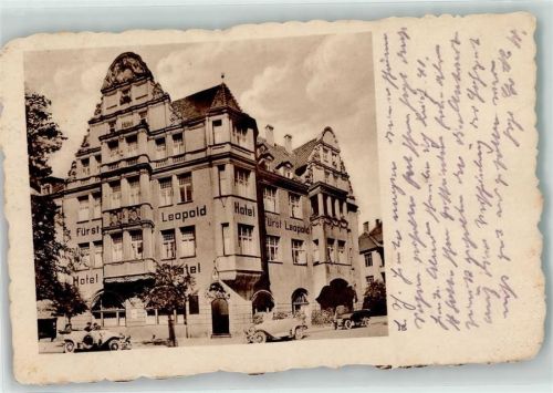 Detmold 1919 Hotel Fürst Leopold Oldtimer Ecke Paulinen- u. Wiesen Straße