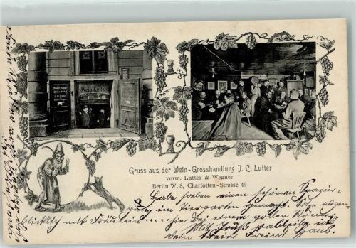 10115 W1000 Charlottenburg 1904 - Gasthaus Wein-Großhandlung J.C. Lutter Charlotten Straße Zwerg
