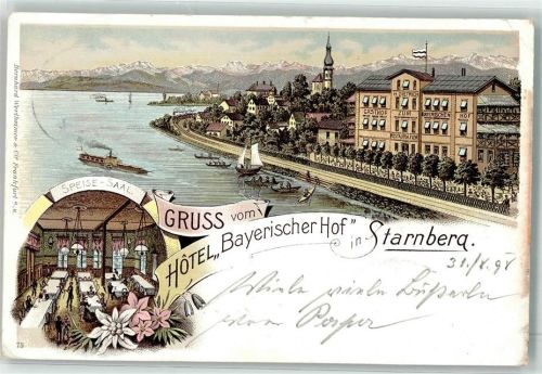 Starnberg 1898 Hotel Bayerischer Hof Speise-Saal Starnberger See
