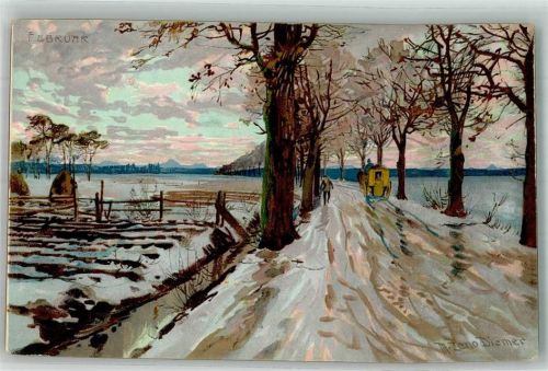 1899 Stroefer Serie 238 Zwölf Monate : Februar Postkutsche