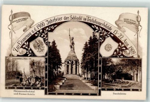 Hermannsdenkmal 1900 Jahrfeier Schlacht am Teutoburger Walde 1909 Bismarckstein