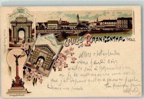 Frankenthal 1897 Speyrer Tor Wormser Tor Siegesdenkmal