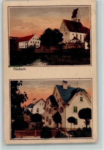 86850 W8935 Fischach , Schwab 1923 - Partie bei der Kirche, Villa AK