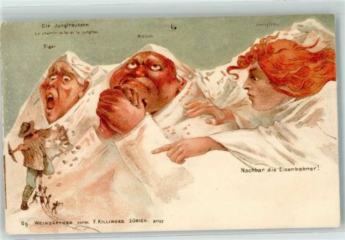 Gg Weingärtner Nr. 112 - Die Jungfraubahn AK Berggesicht Lithographie