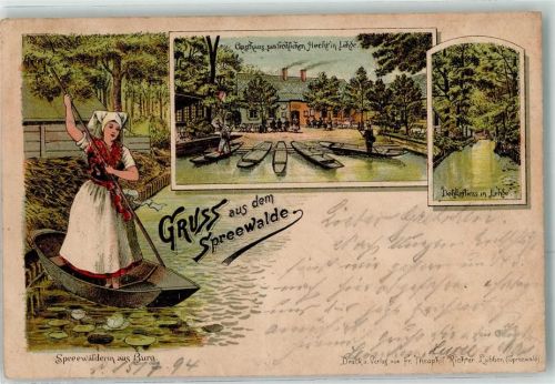 Lehde 1894 Gasthaus z. fröhlichen Hecht Tracht Vorläufer