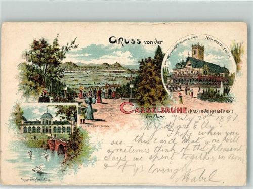 Bonn 1897 Casselruhe Hotel zum Kaiser Wilhelm-Park Poppelsdorfer Schloß