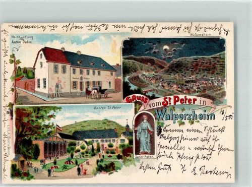53474 W5483 Walporzheim 1901 - St. Peter Weinhandlung Dahm Garten Walporzheim