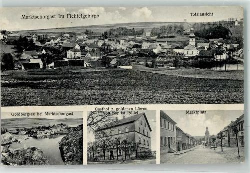 Marktschorgast Goldbergsee Gasthaus zum goldenen Löwen Marktplatz