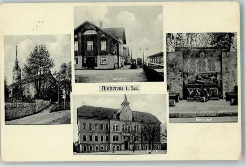 01689 O8254 Niederau b Meißen, Sachs - Bahnhof Schule Ehrenmal