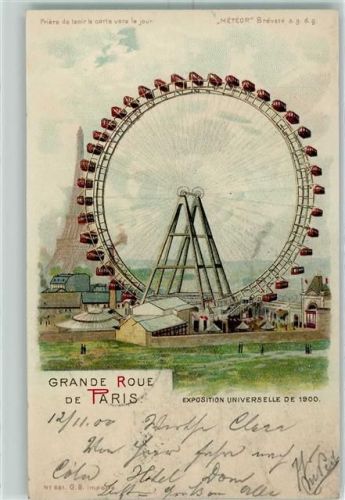 Paris Nr. 661 Grande Roue Riesenrad Exposition 1900 AK HGL, Verlag Meteor 1900 Lithographie