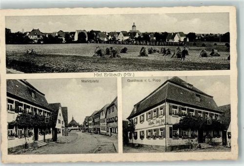 Markt Erlbach Marktplatz Heuernte Fahrrad Gasthaus Popp