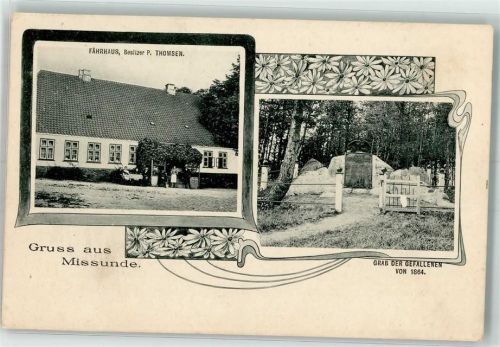 Missunde 1907 Gefallengrab der1864 Fährhaus