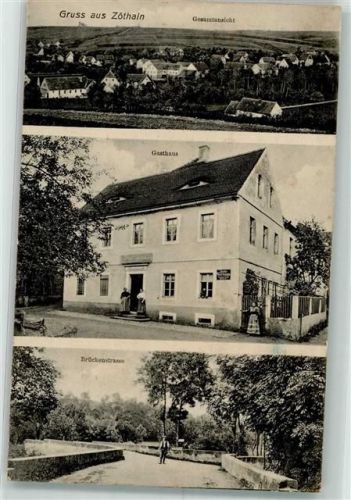 01623 O8261 Zöthain 1912 - Brückenstraße Gasthaus Emailleschild