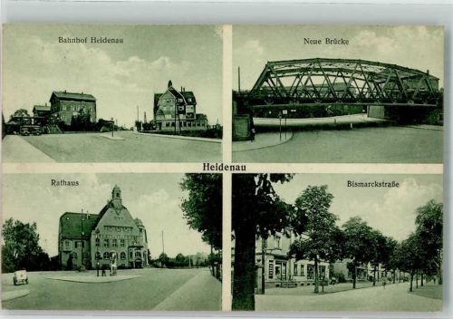 Heidenau Bahnhof Neue Brücke Rathaus Litfaßsäule Bismarckstraße