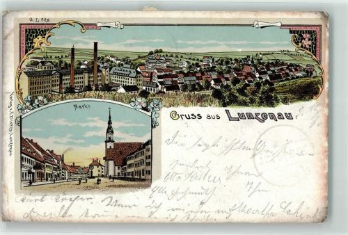 Lunzenau 1904 Marktpatz