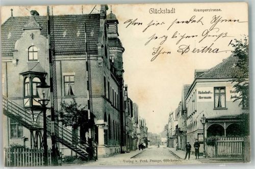 Glückstadt 1903 Kremperstraße Bahnhof-Hotel