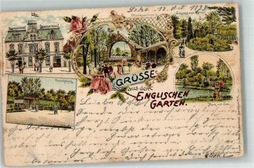 Lehe 1897 Hotel Englischer Garten Musikpavillon Tennisplatz Parksee