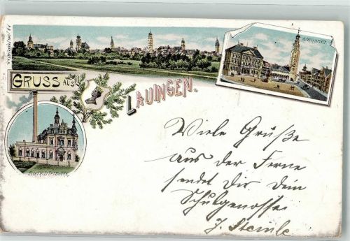 Lauingen 1897 Elektrizitätswerk Albertusplatz