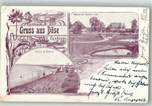 27472 W2190 Döse 1901 Gebrauchsspuren Am Seedeich Anlagen der Amerika-Linie