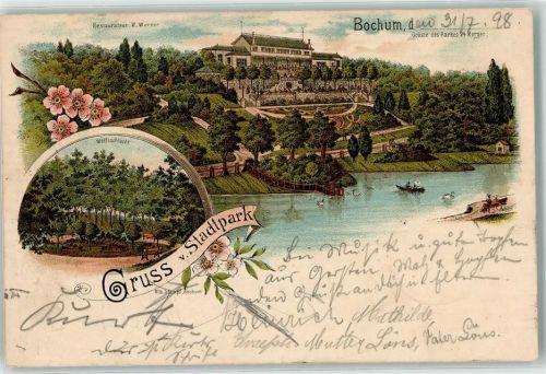 Bochum 1898 Wolfsschlucht Gasthaus W. Werner Stadtpark