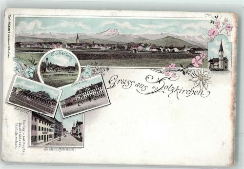 Holzkirchen Taubenberg Bahnhofstraße Bahnhof Brauerei Litho