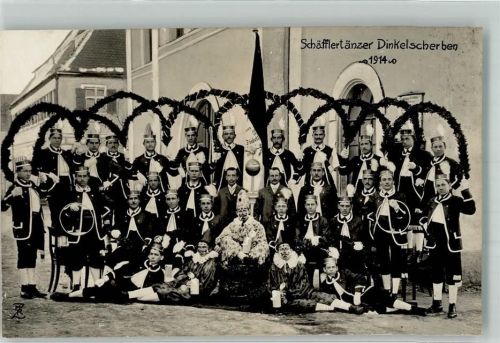 Dinkelscherben 1914 Gruppenphoto Schäfflertänzer
