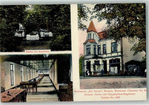 Bremen Gasthaus Zur Sonne Garten Kegelbahn