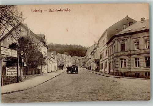 Leisnig Bahnhofstraße Konzert- und Ballhaus Johannistal Pferdefuhrwerk