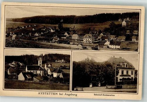 Aystetten Bahnhofgasthaus Bahnhof Alte Pfarrkirche