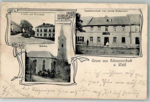 95131 W8678 Schwarzenbach a Wald 1917 - Schule Pfarrhof Gasthaus Georg Kammerer