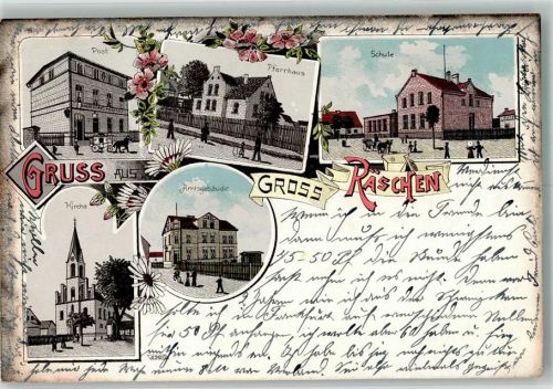 Großräschen Post Amtsgebäude Pfarrhaus Schule