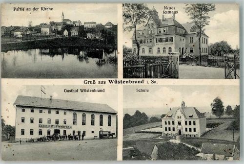 Wüstenbrand An der Kirche Gasthaus Wüstenbrand Neues Rathaus Schulhaus