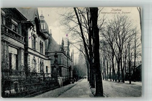 Itzehoe 1917 Victoria-Strasse Postamt Villen